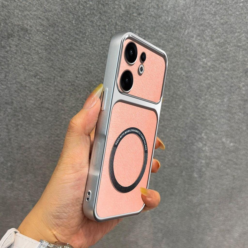 Upgraded Big Lens Protection Case for OPPO Reno13 F 4G/5G Luxury Leather Casing with Magnetic Ring