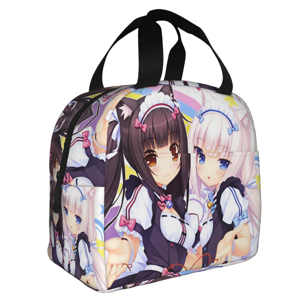 Игровая сумка-ланчбокс с термоизоляцией N-Nekopara Chocola Vanilla для кемпинга, путешествий, аниме, водонепроницаемая, термосумка, коробка для бенто, для женщин, мужчин