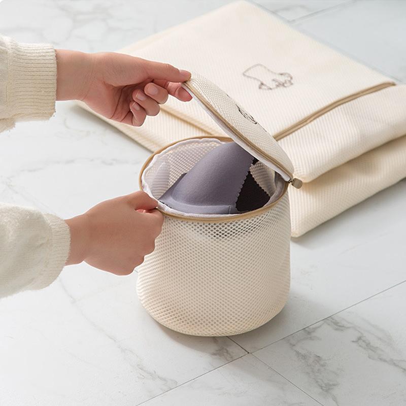 4/6pcs Embroidered Style Laundry Bag Double Layer Thickened Clothes Cleaning Protect Bag Anti-deformation Clothing Organizer