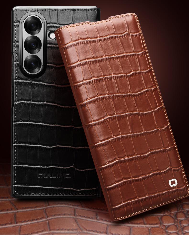 Étui à rabat magnétique en cuir véritable Chali pour Samsung Galaxy Z Fold7