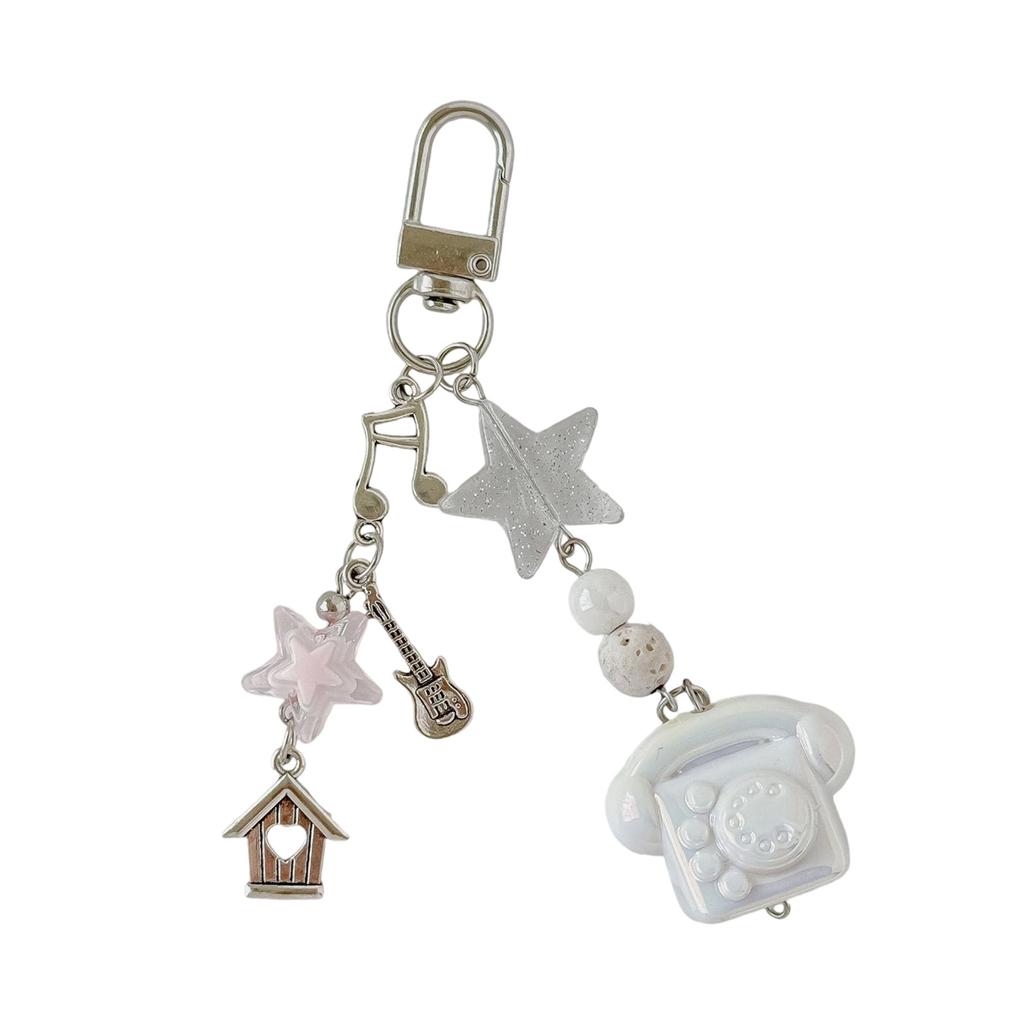 Classic Phone Shaped Key Holder Safe Edges Resin Keyring Phone Lanyard Personalized Gift For Friends Family