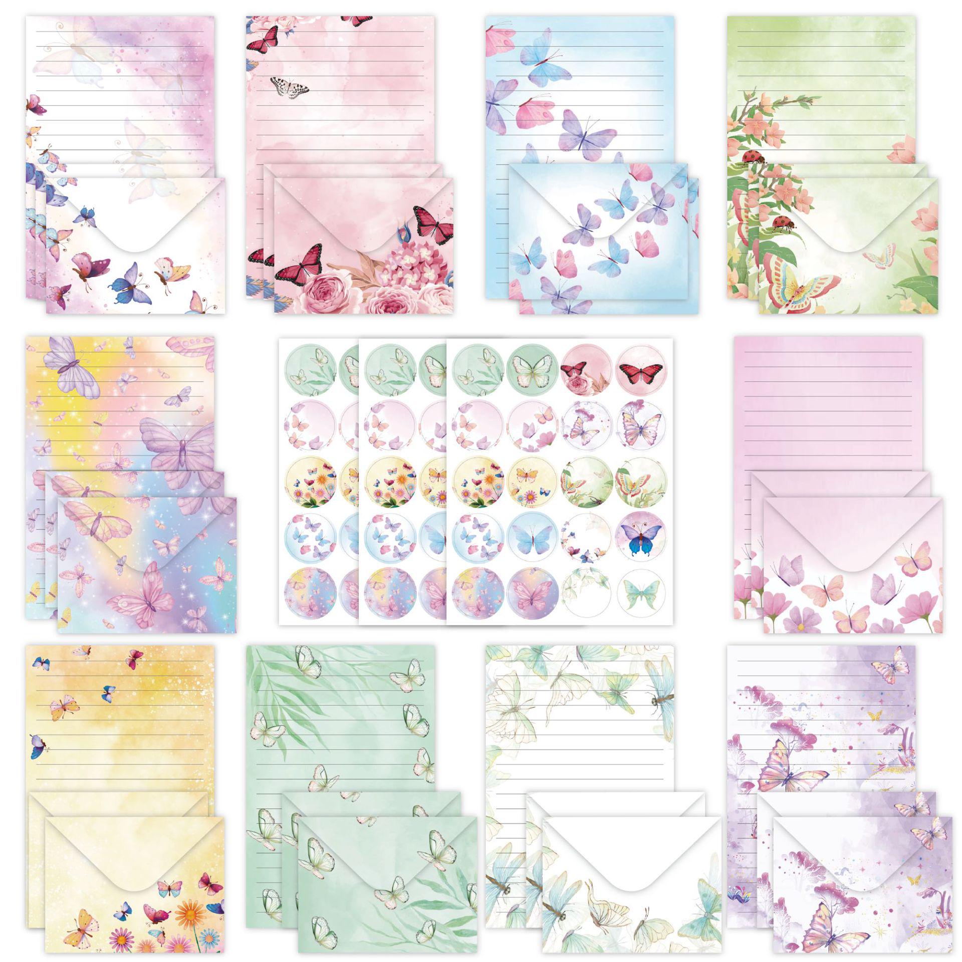 

160-Piece Watercolor Creative Literary Gift Envelope Set