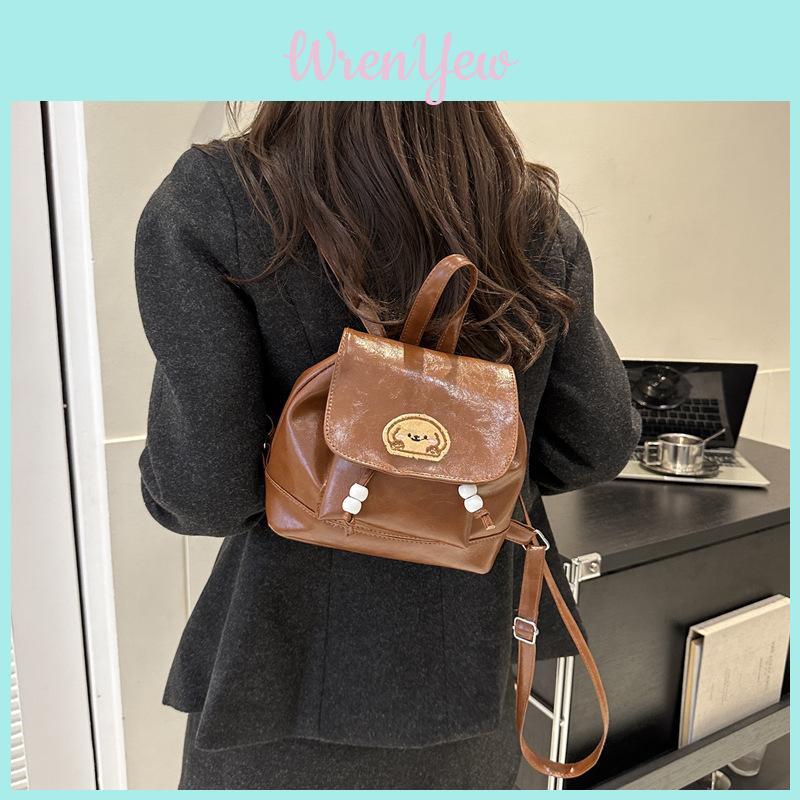 Stylish Vintage Student Backpack For Class And Travel In Black Brown And Coffee Colors