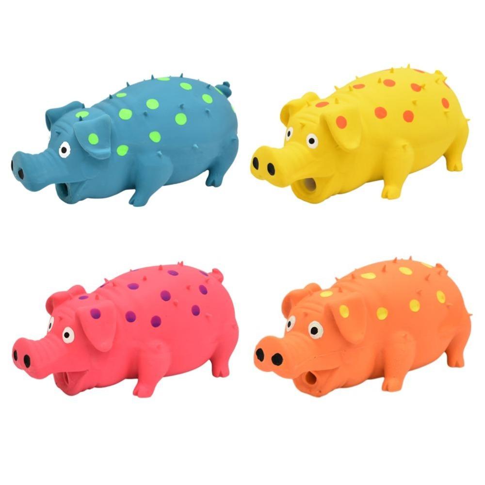 Soft Latex Latex Pig Toy Textured Surface Squeaky Pet Toy Small Dog Toy  Small Medium Dogs