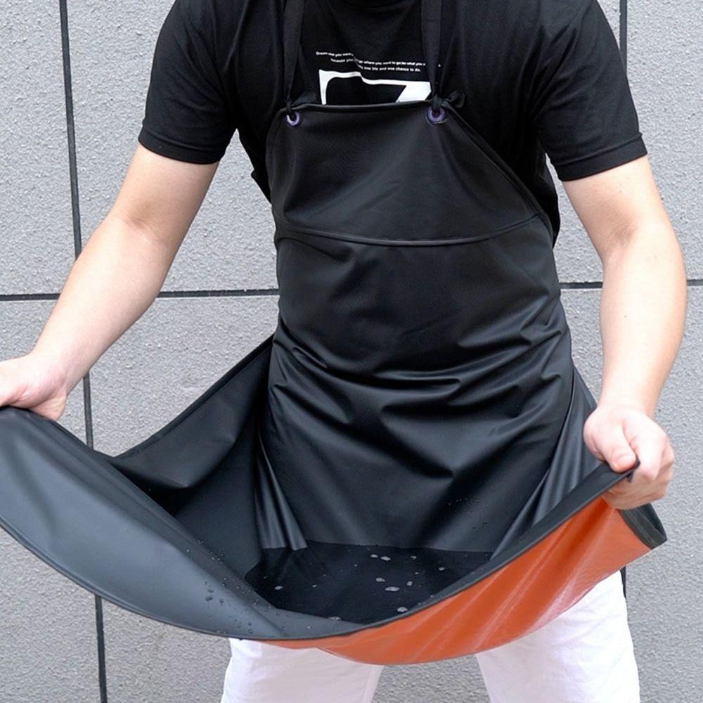 Waterproof Kitchen Apron PU Leather Work Apron Durable Cooking Chef Apron  Home