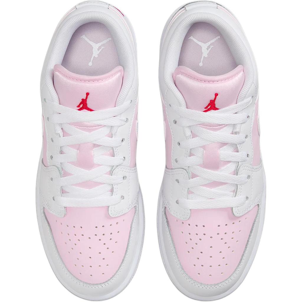 Air Jordan 1 Low GS Pink Foam Kids Sneakers Fire-Red White 553560-608
