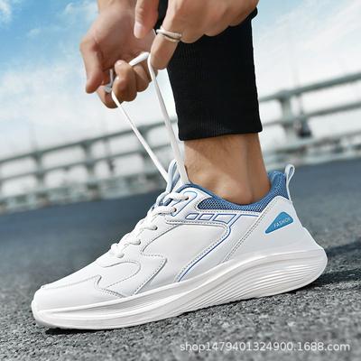 Men's Shoes Sports Shoes Autumn New Student Versatile Running Shoes Leather Surface Soft Sole Non-slip Casual Shoes Men