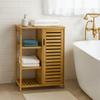 Bamboo Bathroom Cabinet With 3 Storage Shelves 87X66X33Cm