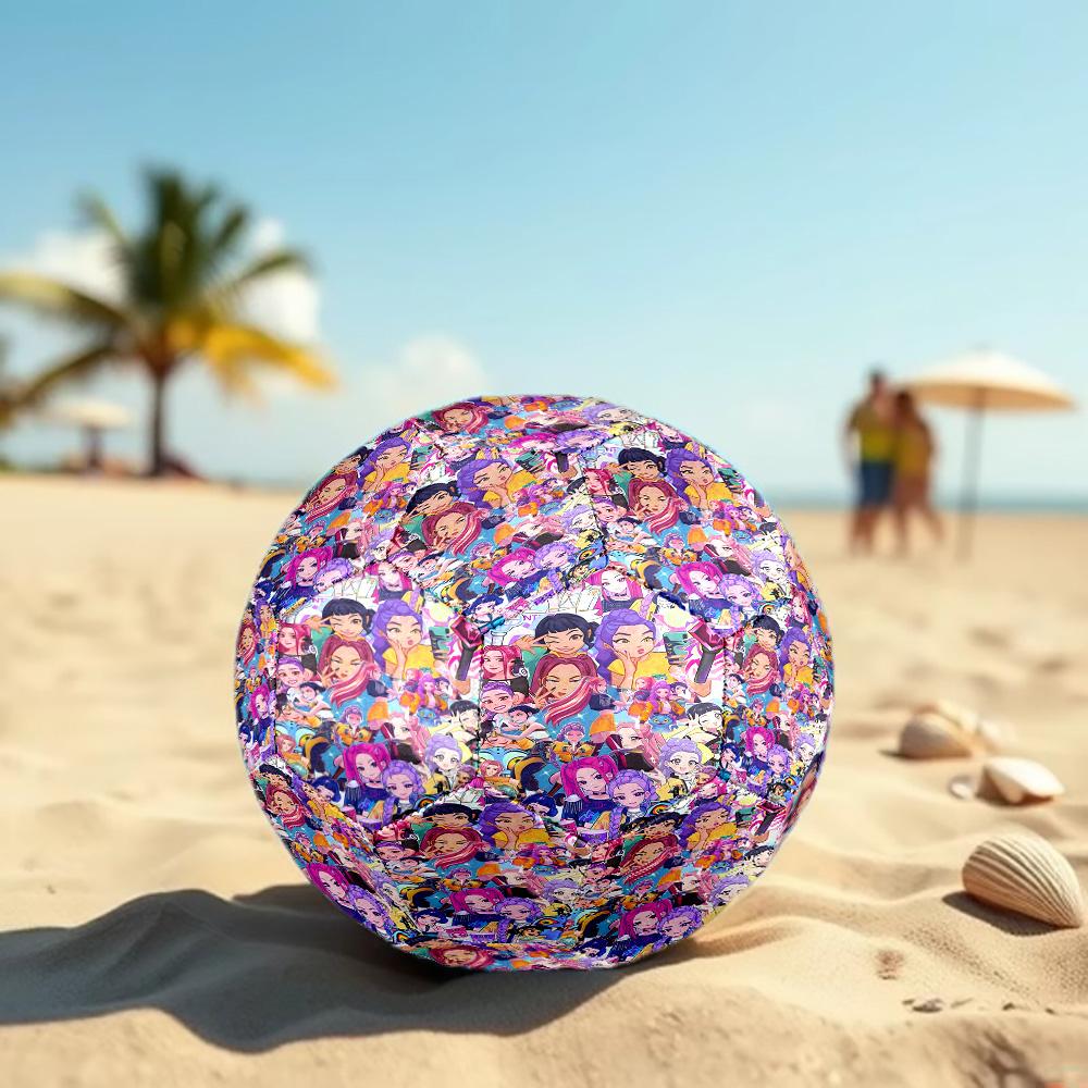 KPop Demon Hunters Print Size 5 Soccer Ball, Standard Match Football for Sports Game and Team Practice, Ideal Gift for Soccer Fans