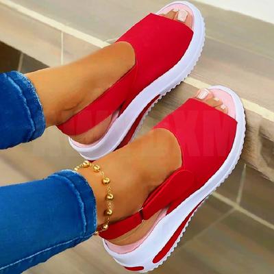 Damen Sandalen Neue Sommer Schuhe Damen Weiche Keilabsatz Plateau Sport Sandalen Frau Offene Zehenpartie Lässige Strandschuhe Zapatos De Mujer