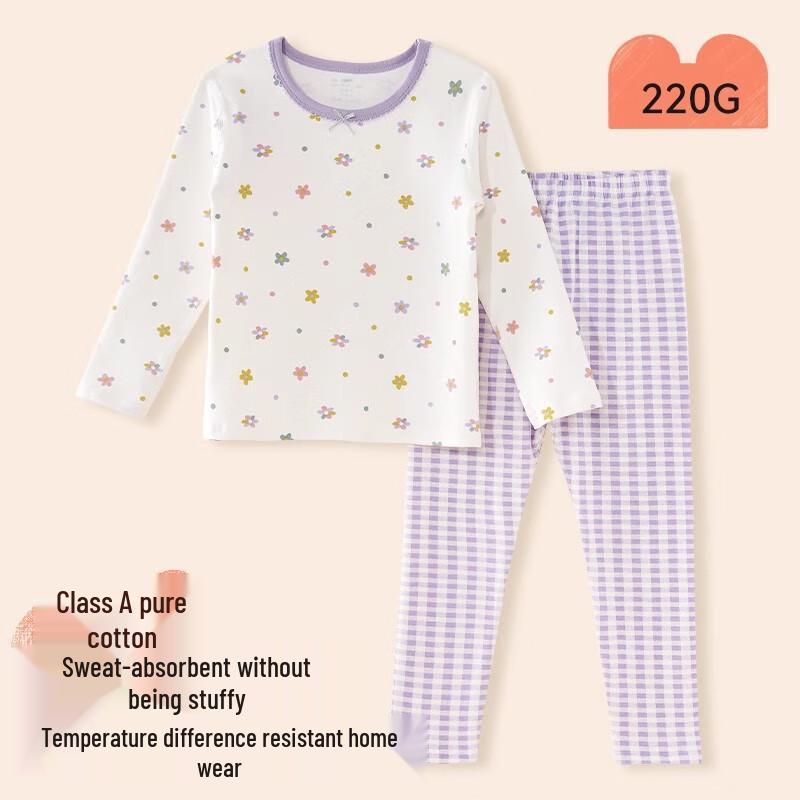 Cotton Bear Girls  Spring Autumn Lightweight Base Layer Set 100