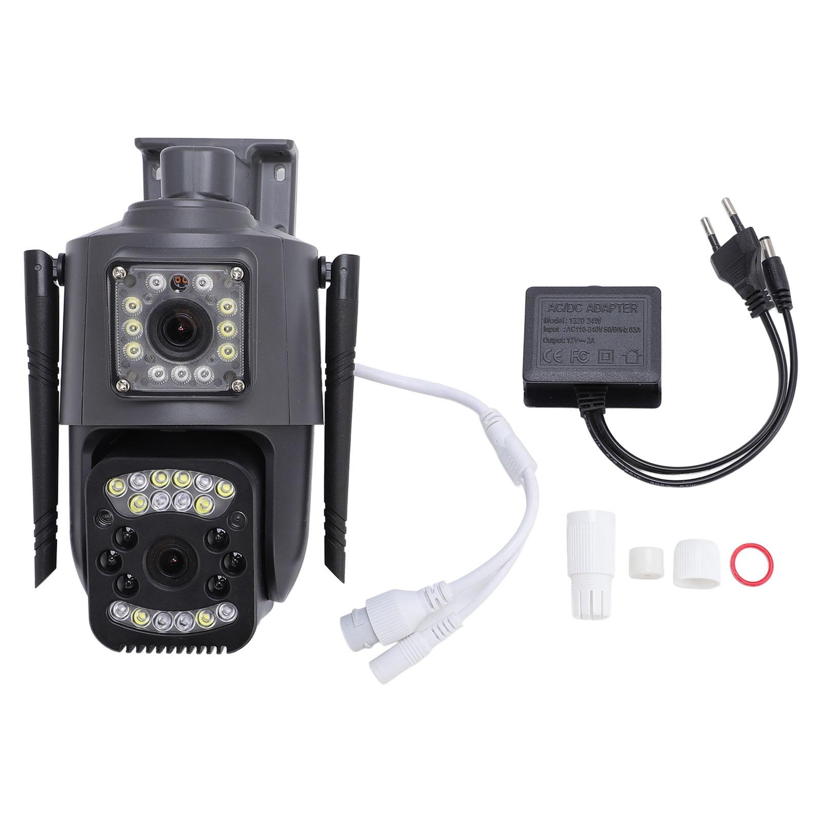 

Dual Lens Security Camera 4MP 2 Way Intercom HD Image WiFi Outdoor Camera for Courtyard Pond Farm