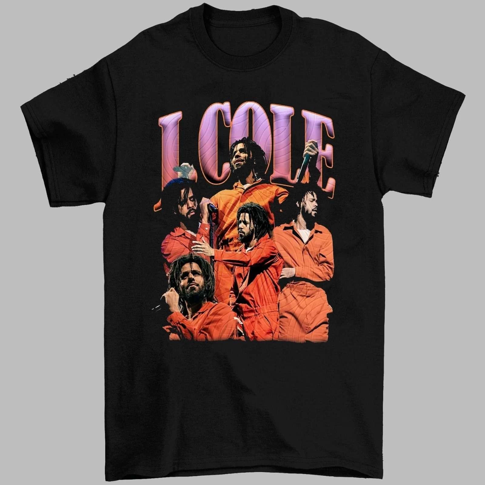 J Cole Men s T-Shirt Cotton Black Short Sleeve All Size S to 5XL S разноцветный