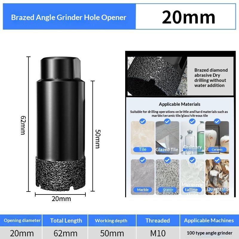 1Pc M10 35Mm Diamond Brazed Dry Core Drill Bit – Hole Saw Cutter For Porcelain Tile, Marble, Glass & Granite