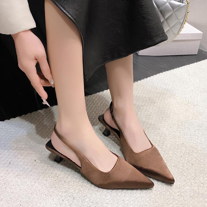 Fashion 2025 European and American Style Banquet High Heels Leopard Print Thin Heel Hollow Pointed Toe Single Shoes Tripping Temperament