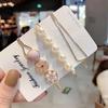 Korean Version of A Word Clip Set of Pearl Gravel Hair Clip Temperament Edge Clip Sweet Girl Heart Hair Ornament Female