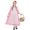 Halloween Floral Farm Dress Girls Long Sleeve Medieval Maid Costume Outfit