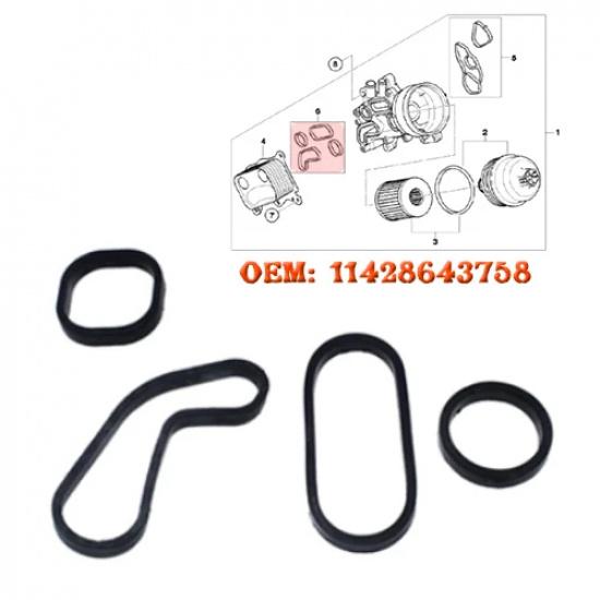 JEAZEA Oil Filter Cooler Stand Housing Adaptor Gasket Seal Set 11428643758 For BMW Mini R56 Cooper 11668626471 11427537293