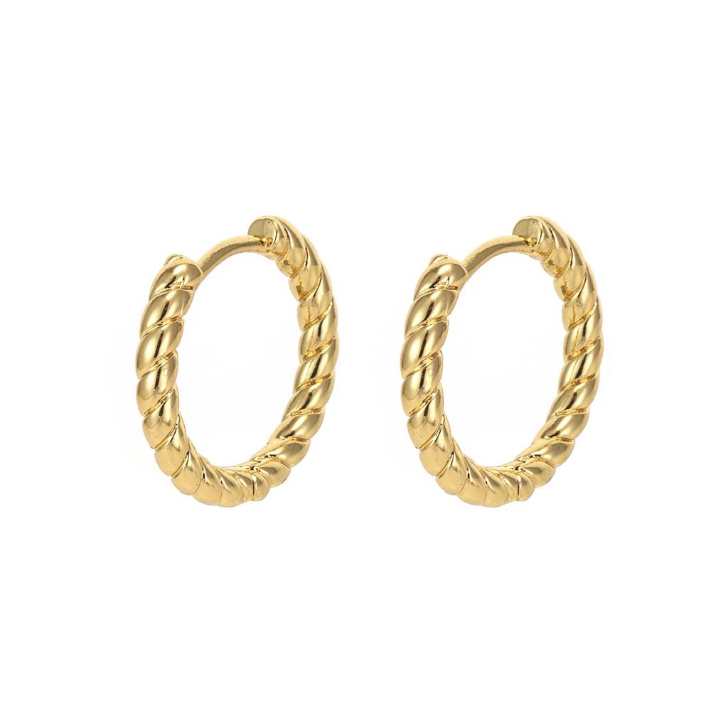 Nidin Trendy S/M/L Size Twisted Small Hoop Earrings For Women Minimalist Lightweight Comfortable Daily Wear Fashion Ear Jewelry