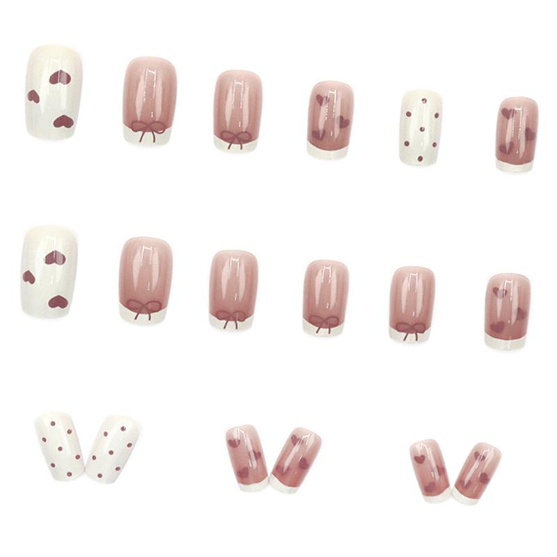24 Stück Aufklebenägel Rosa Farbverlauf Falsche Nägel Glänzend Künstliche Fingermaniküre Wiederverwendbare Falsche Nägel
