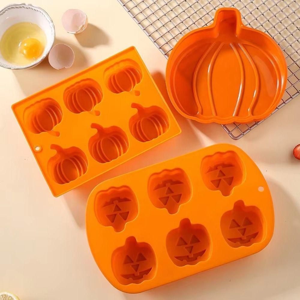 1/2Pcs Pumpkin Shape Halloween Cake Mold 3D Silicone Baking Mold Baking Supplies