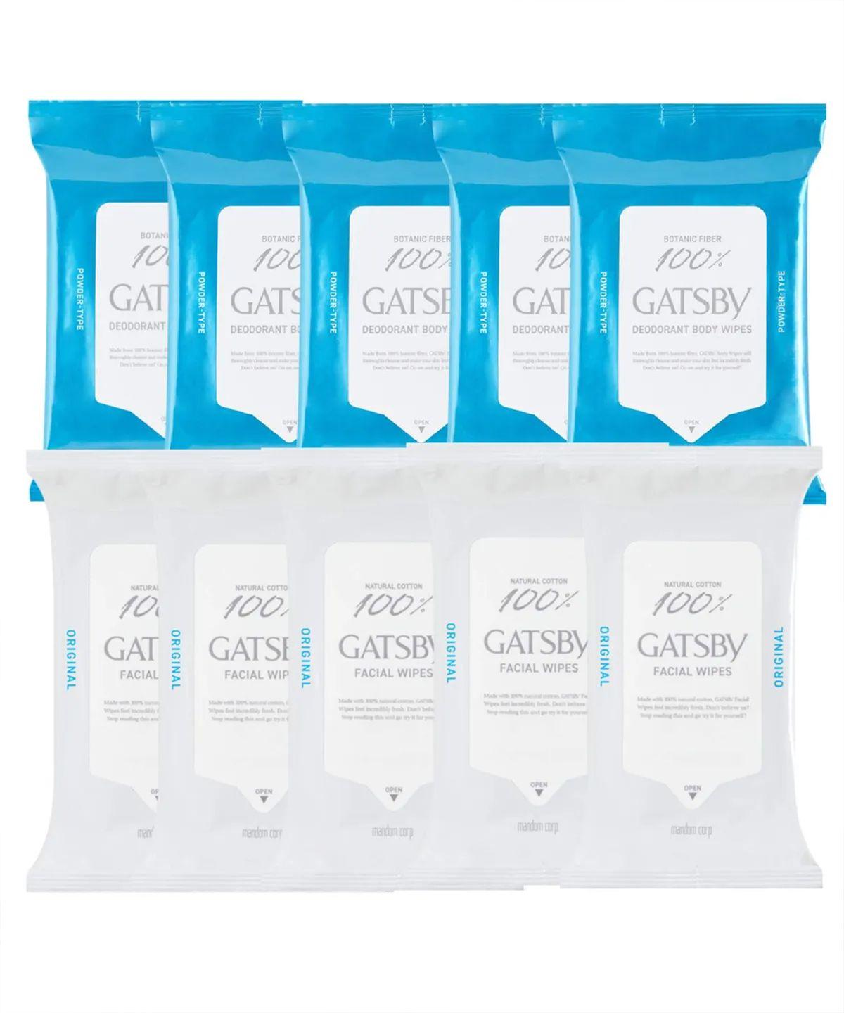[10PACK] Powder Deodorant Body Paper Cool Citrus 10 Sheets x 5 Packs + Facial Paper Cool Type 15 Sheets x 5 Packs
