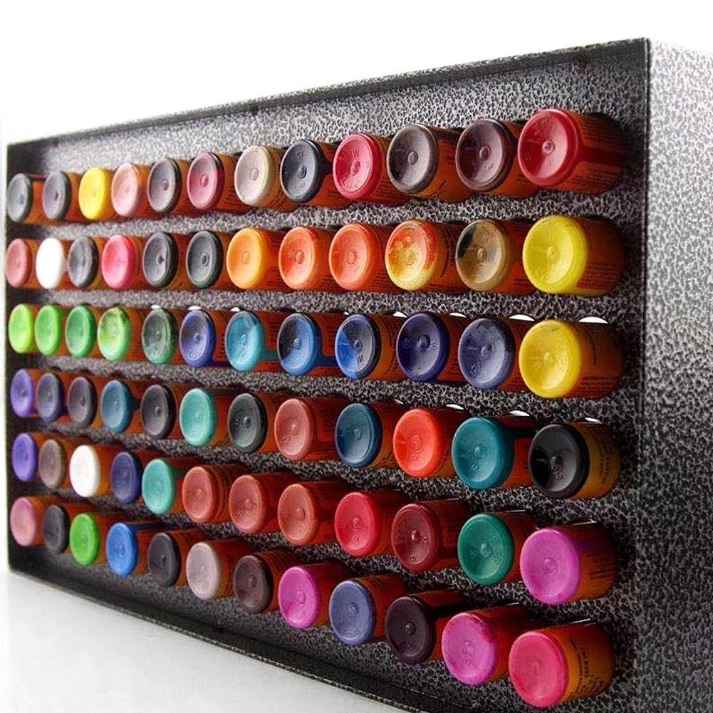 78 Holes Iron Tattoo Pigment Rack Tattoo Ink Display Holders Support Black Baking Varnish Color