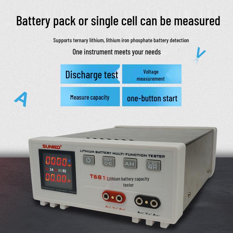 T-681 Lithium Battery Tester for 18650, 84V Voltage & Ternary Lithium Iron Phosphate Discharge Detection.