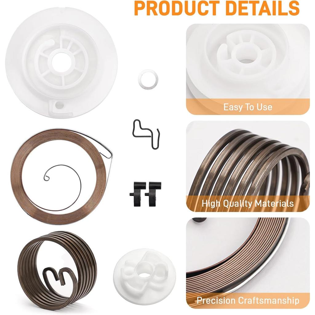 Recoil Starter Repair Kit for Bg86 Bg86c Bg56 Bg56c Sh86 Sh56 Handheld Leaf Blowers Durable Plastic Stainless Steel