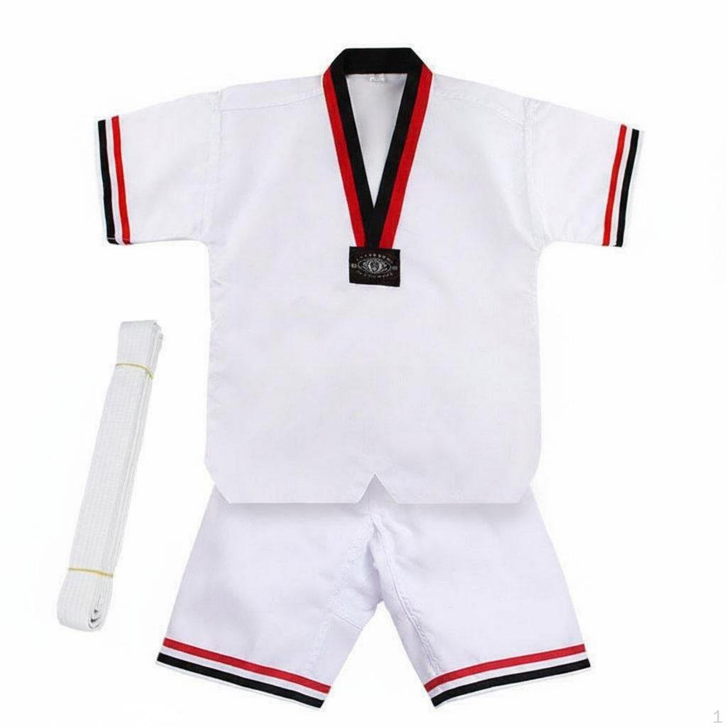 V-Shaped Neck Dobok Set Adjustable Waist with Drawstring Training Garmalest