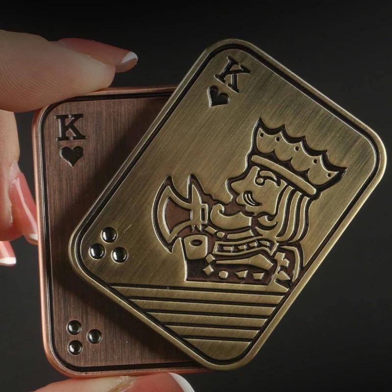 EDC Poker Magnetic Push Card Metal Pushing Plate Mechanical Slider Haptic Coin PPB Anti Stress Reducing Toys Mini Fidget Sensory