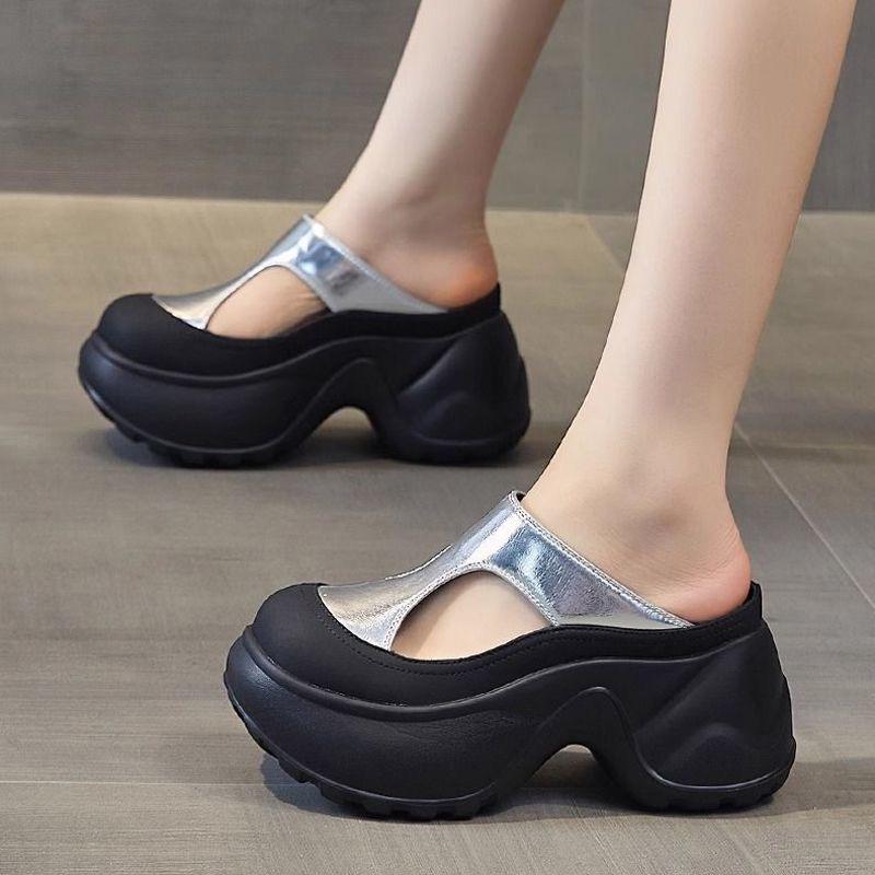 Summer High Thick Bottom Summer Shoe Casual Height Increase Party Modern Versatile Platform Women Sandals Baotou Slippers