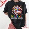 HERITAGE MONTH T Shirt Colorful Flag Print Clothes Womne Tee The Patterns of National Flags of Various Countries Clothes