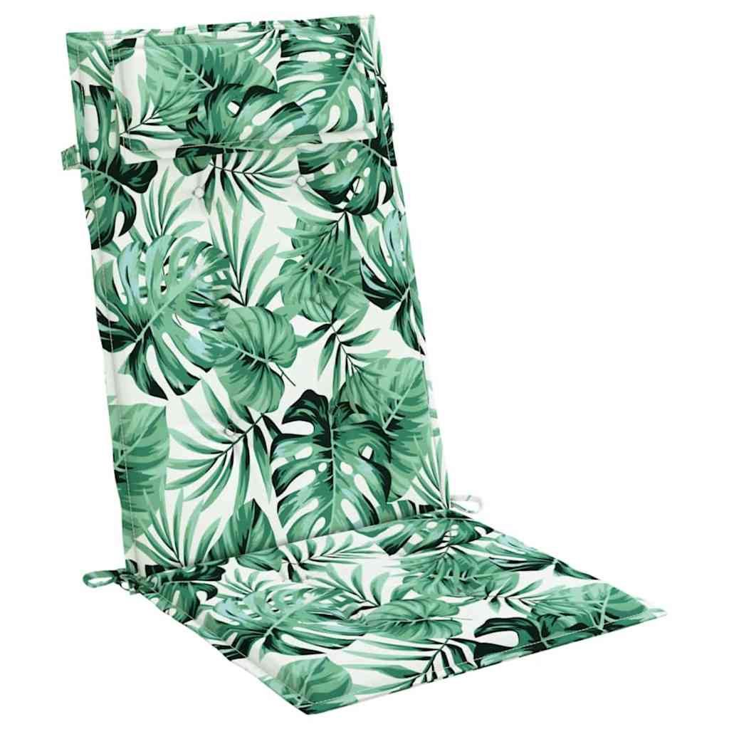 High Back Chair Cushions (6 Pcs) Leaf Pattern Oxford Fabric