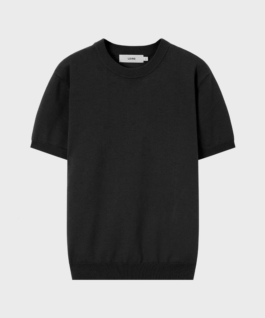 LEIRE Muscle Fit Round Short Sleeve Knit [Black]