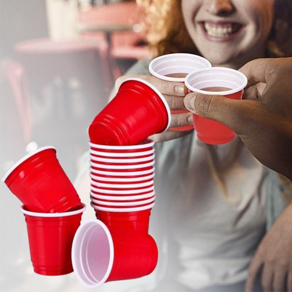 50PCS Red Disposable Cup 59ml/2oz Disposable Tableware High Quality Mini Wine Cup  Party