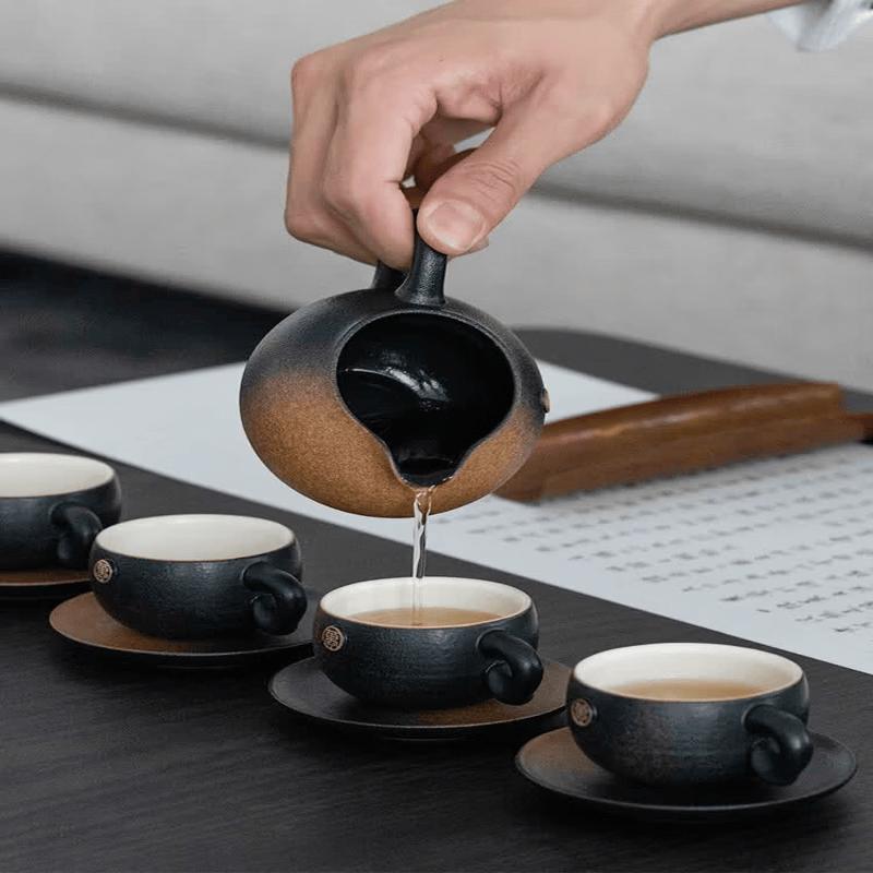 Wanqiantang Autumn Mountain Kiln Glaze Ceramic Tea Set