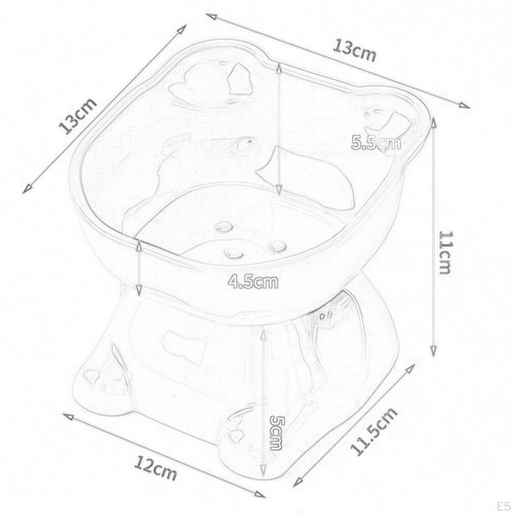 Elevated Cat Bowls, Tilted Raised Bowls for Water Dish Feeder Cats Small Dogs