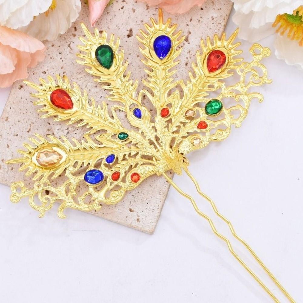 Gold Thai Hair Sticks Silver U-shaped Hair Fork Vintage Thai Metal Leaves Hairpin  Festival