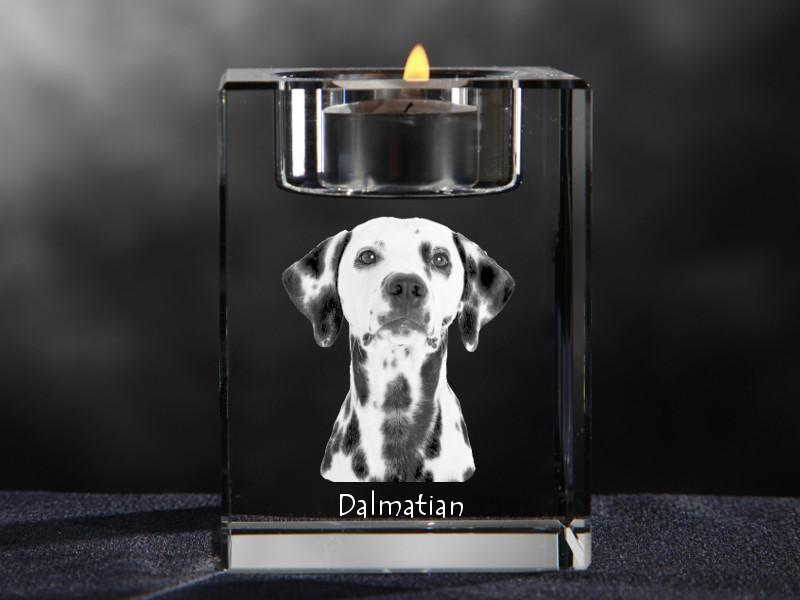 Dalmatian, Carriage Dog, Spotted Coach Dog – Candle holder with dog photo, crystal tealight holder | Art-Dog