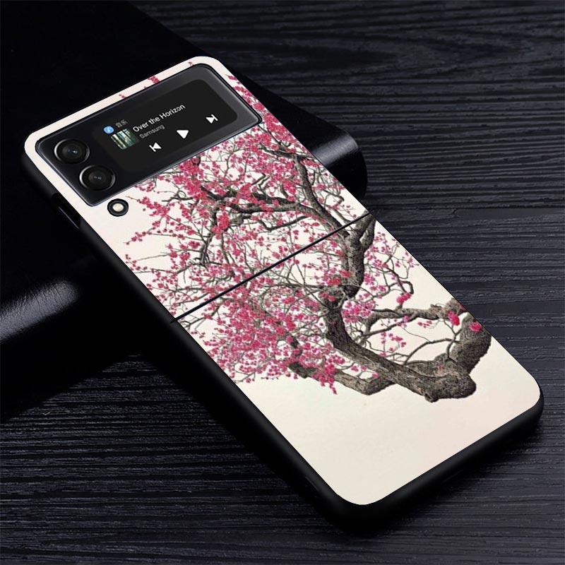 Cherry Blossom Tree Z Flip 7 Phnoe Case For Samsung Z Flip 6 5 4 3 5G Galaxy ZFlip7 ZFlip4 ZFlip5 ZFlip6 ZFlip3 Phone Cover 4 Z