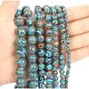 Fashion Natural Stone Blue Malachite Charm Loose Bead DIY Round Beads Jewelry Accessories