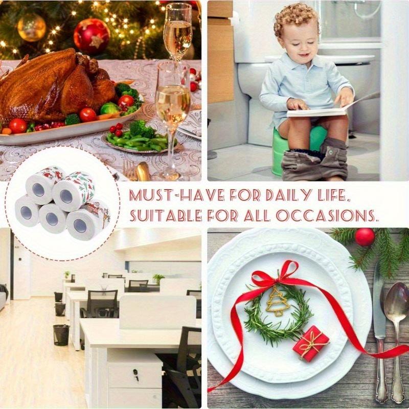 1/3 Stück Weihnachten Toilettenpapier Santa Festliche Tissue Rolle für Feiertagsfeiern Party Zuhause Abendessen Badezimmer Deko Papierhandtücher