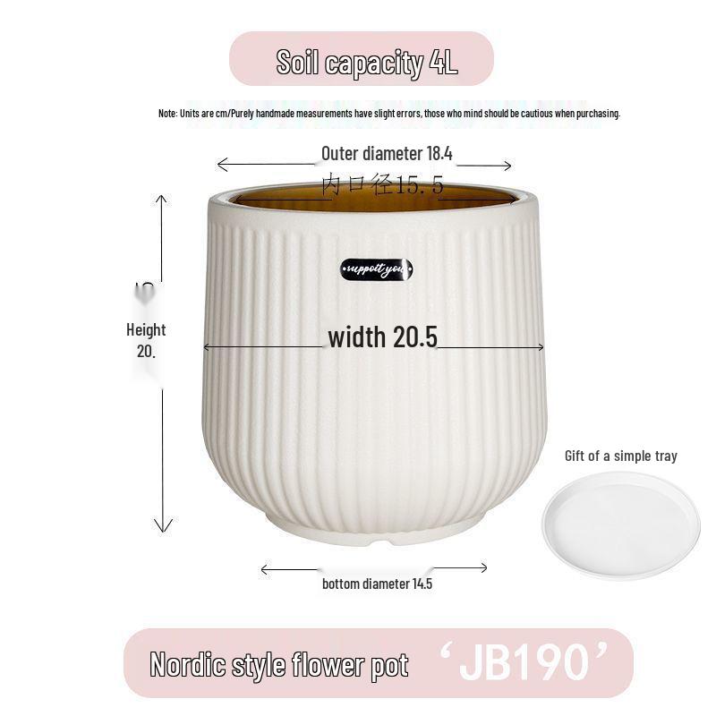 Nordischer Stil Großer Harz-Blumentopf, Hoher Zylinder für Paradiesvogel oder Areca-Palme, Verdickt und Langlebig