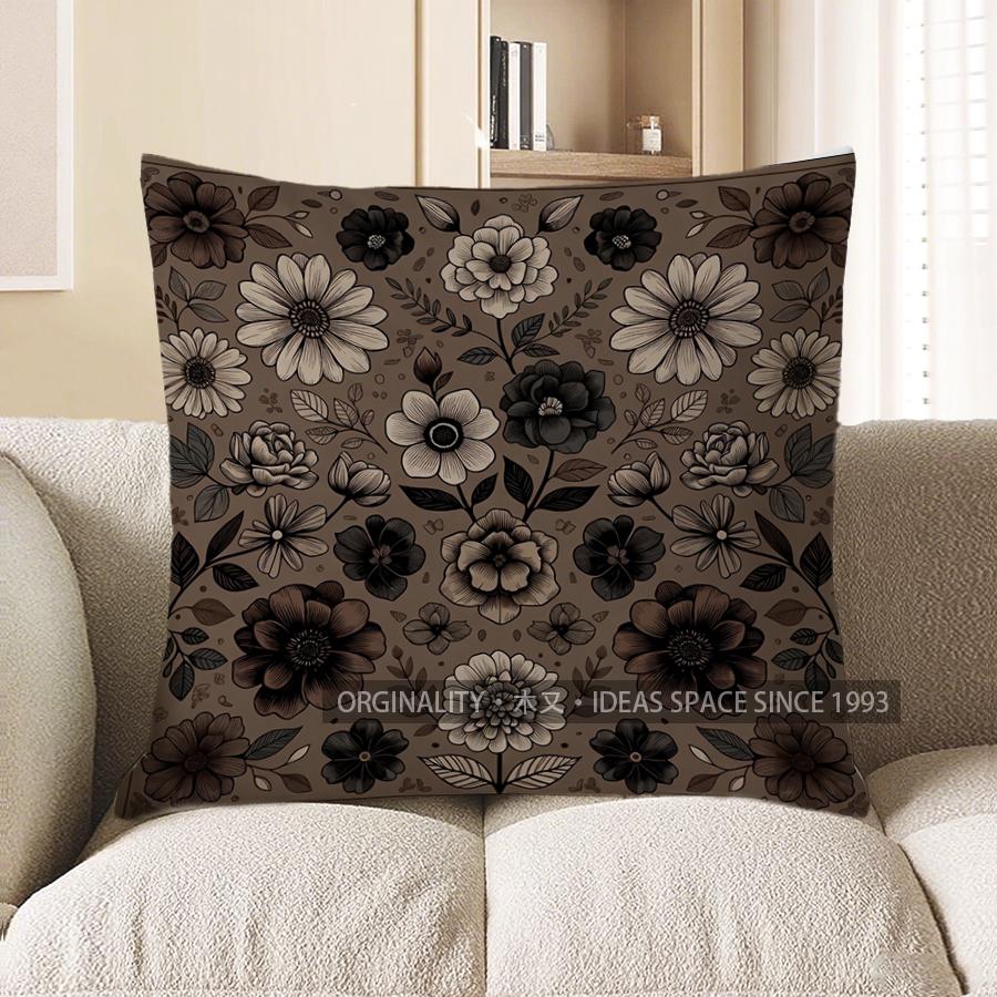 2D Floral Patterned Pillow Covers For Cozy Decor Pattern Cushion Cover Suitable For Sofa Bedroom Car Pillow Cover