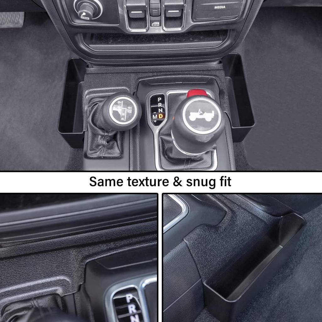 Center Console Gear Shift Organizer Tray Compatible With Jeep Wrangler JL/JLU 2018- 2024 2025 And Jeep Gladiator JT Truck -  2024 2025 Storage Box