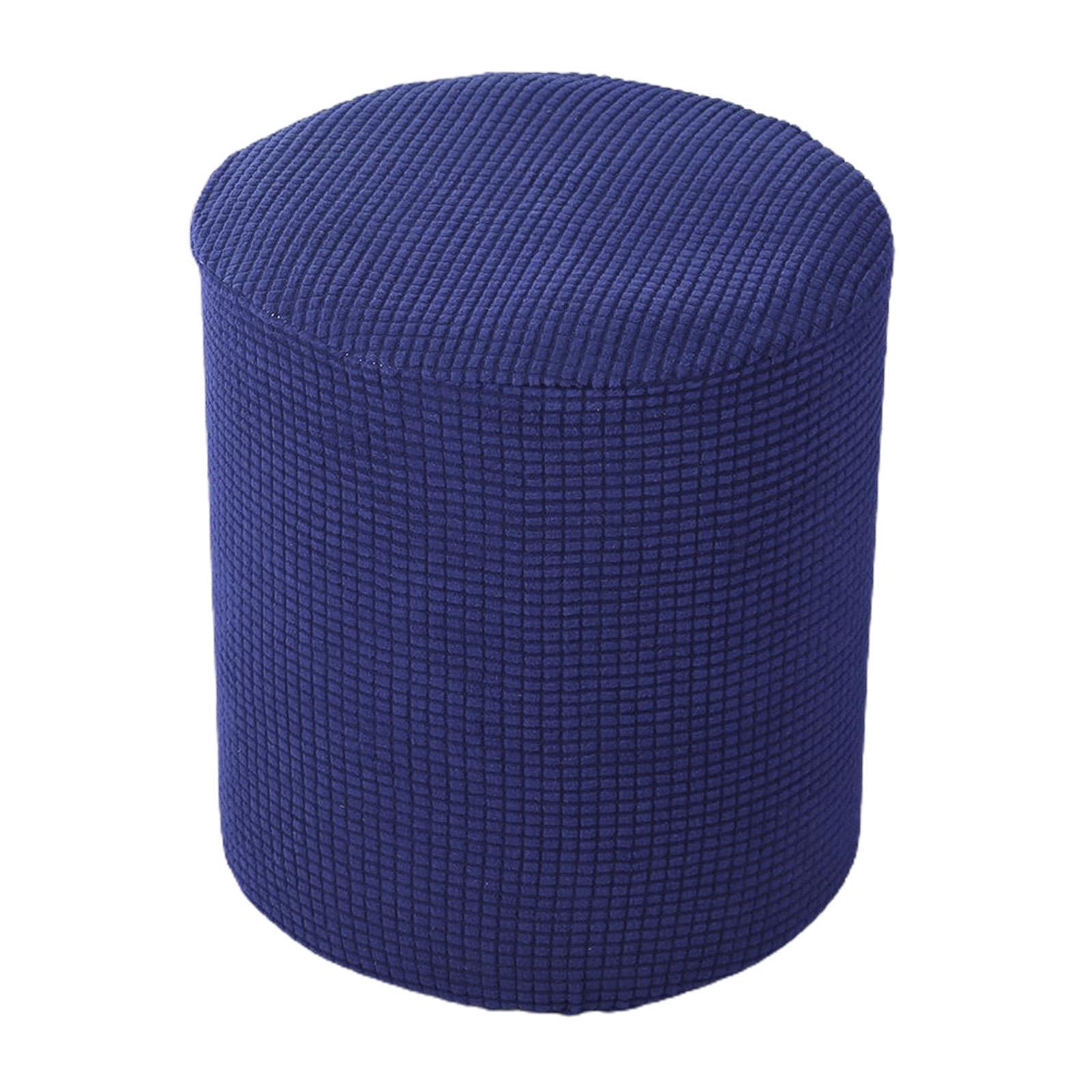 

Stylish Ottoman Slipcover for Foot Rest Stool - Elasticized Design синій