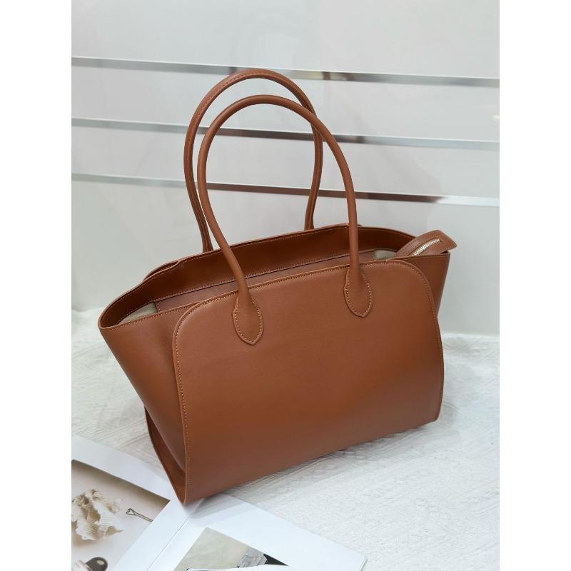 Kendou Same THE * Marlo Cowhide Old Money Wind Handbag Shopping Bag Tote Big Bag Underarm Briefcase