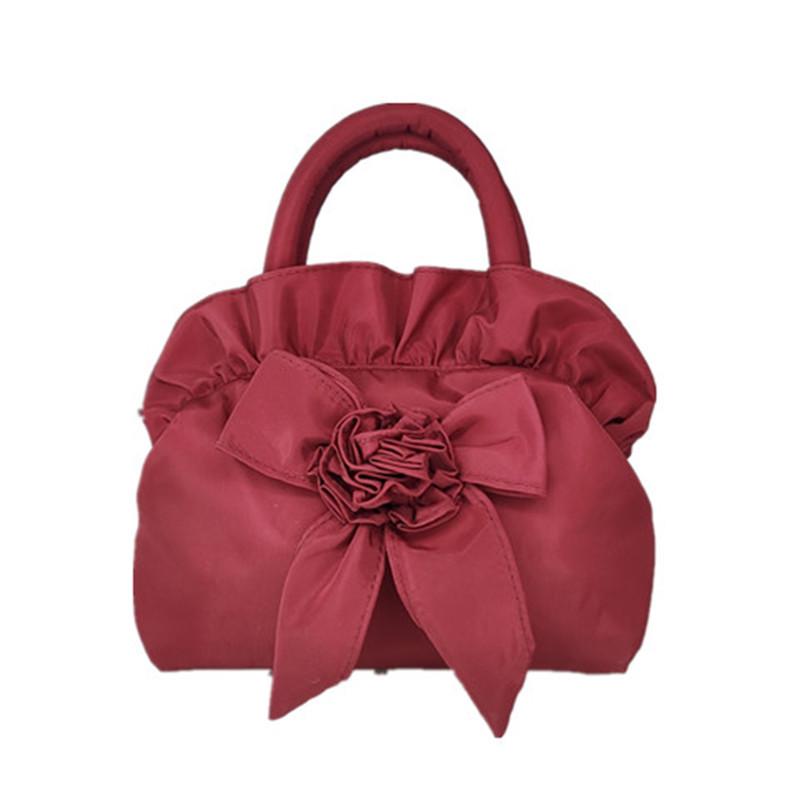 Bowknot Women's Hand-stitched Lace Fabric Handbag & Clutch Purse for Phones & Coins - Perfect Mom's Shopping Bag