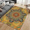 Mandala Pattern Carpet with Boho Star Design, Yellow and Red Tones Suitable for use as an anti-slip for living room bedroom sofas